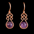 Amethyst Copper Wire Wrapped Earrings
