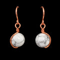 Howlite Copper Wire Wrapped Earrings
