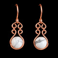 Howlite Copper Wire Wrapped Earrings
